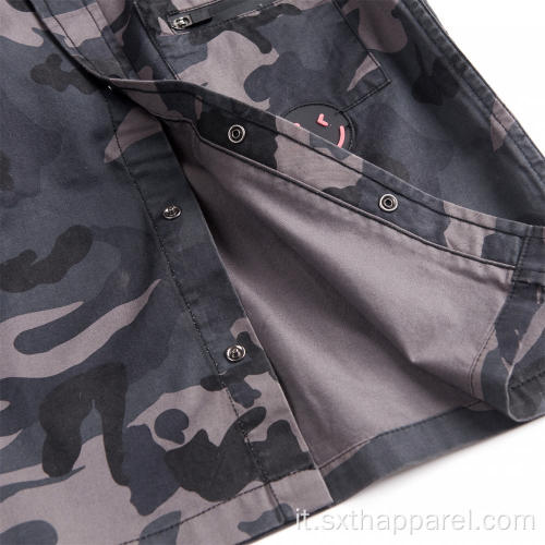 Giacca da uomo manica lunga camouflage moda